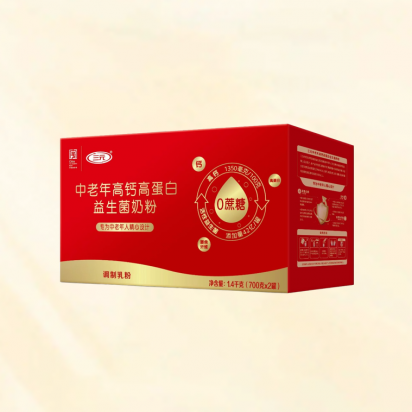 【4月会员日特惠】【积分+现金】三元中老年高钙高蛋白益生菌奶粉*2听（礼盒装）