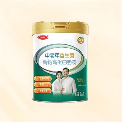 【积分+现金】听装三元中老年益生菌高钙高蛋白奶粉800g